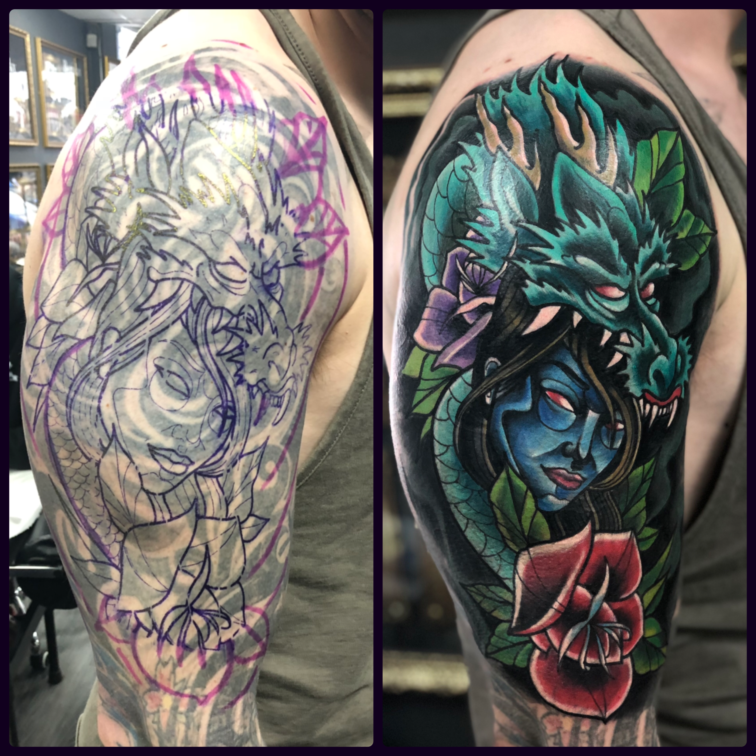 Dragon Cover Up Tattoo By Nath Limited Availability At Revival Tattoo