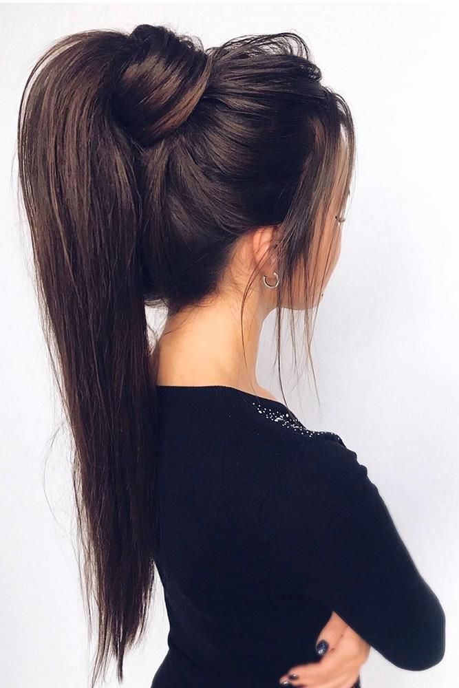 Pony Tail Hairstyles Simply Modern Volume Textured On Long Dark Hair