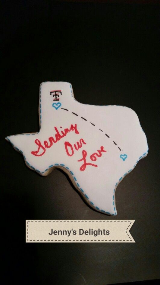 Texas Shaped Texas Tech Sugar Cookie With Royal Icing