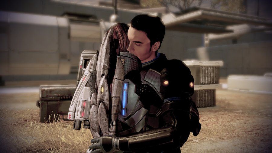 Kaidan Alenko Hugs Shepard Mass Effect 2 By Loraine95