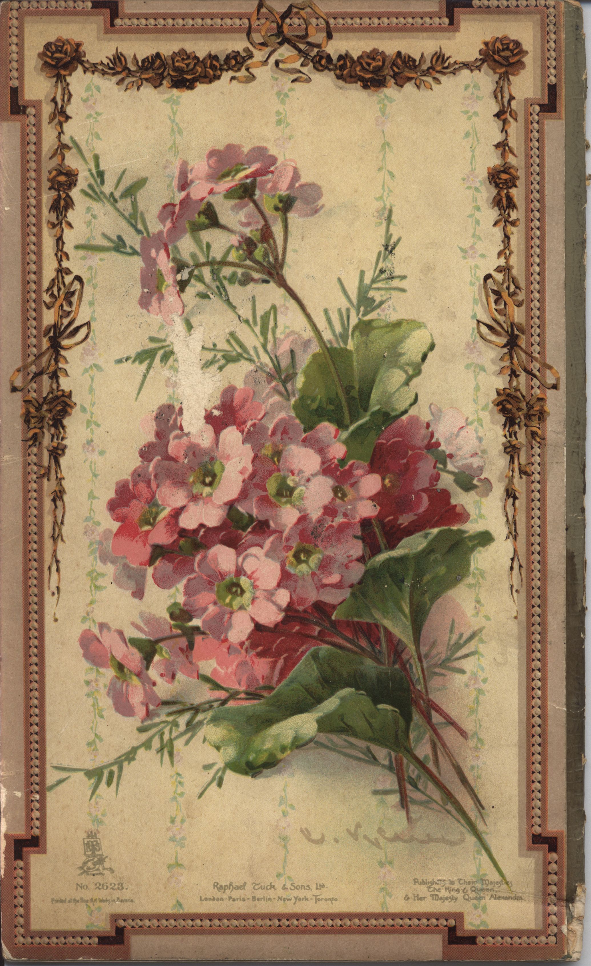 Glories Of The Garden Tuckdb Ephemera Flower Art Painting Vintage