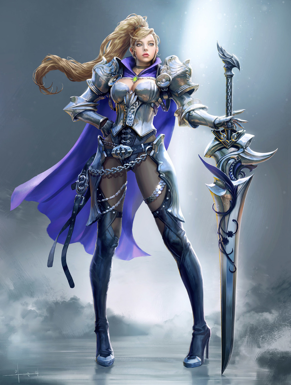 Cyberdelics Photo Fantasy Female Warrior Female Knight Character Art