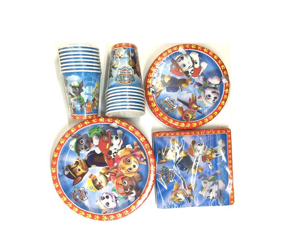 The Um24 Paw Patrol Birthday Party Supply Set For 16 Dinner Plates