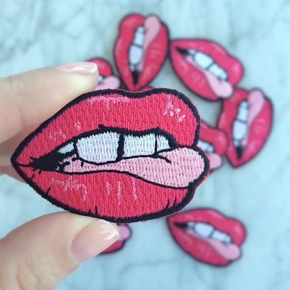 Lips Wtongue Stuck Out Patch Embroidered Iron On Applique Patches