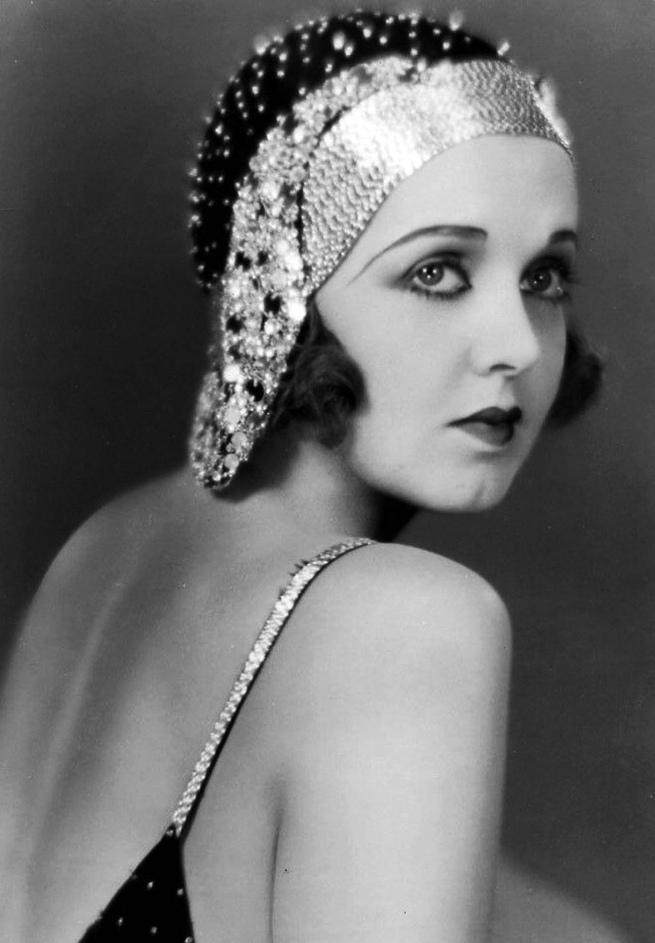 Actress Irene Delroy Showing Dramatic Eyebrows Glamour Vintage Look