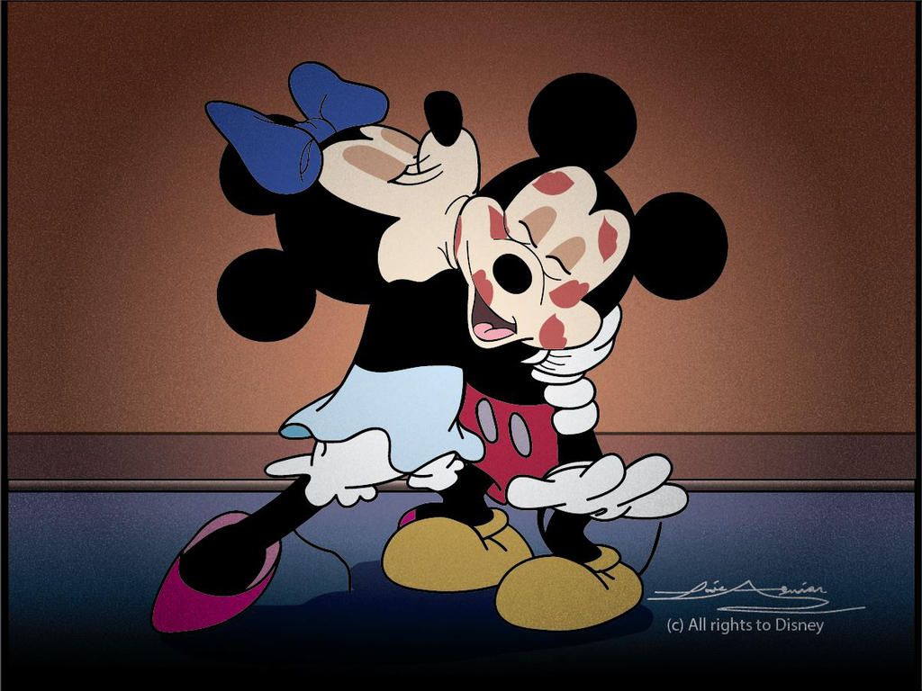 Mickey Mouse Kissing Minnie Mouse
