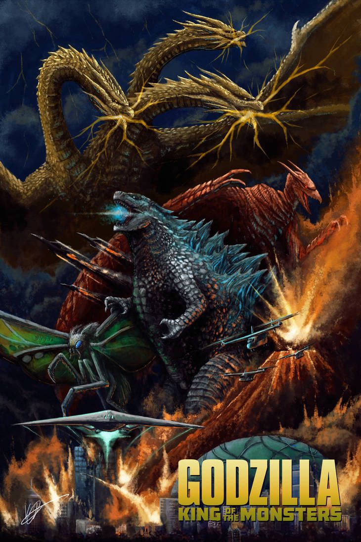 Godzilla King Of The Monsters Fanart Poster In 2022 Godzilla