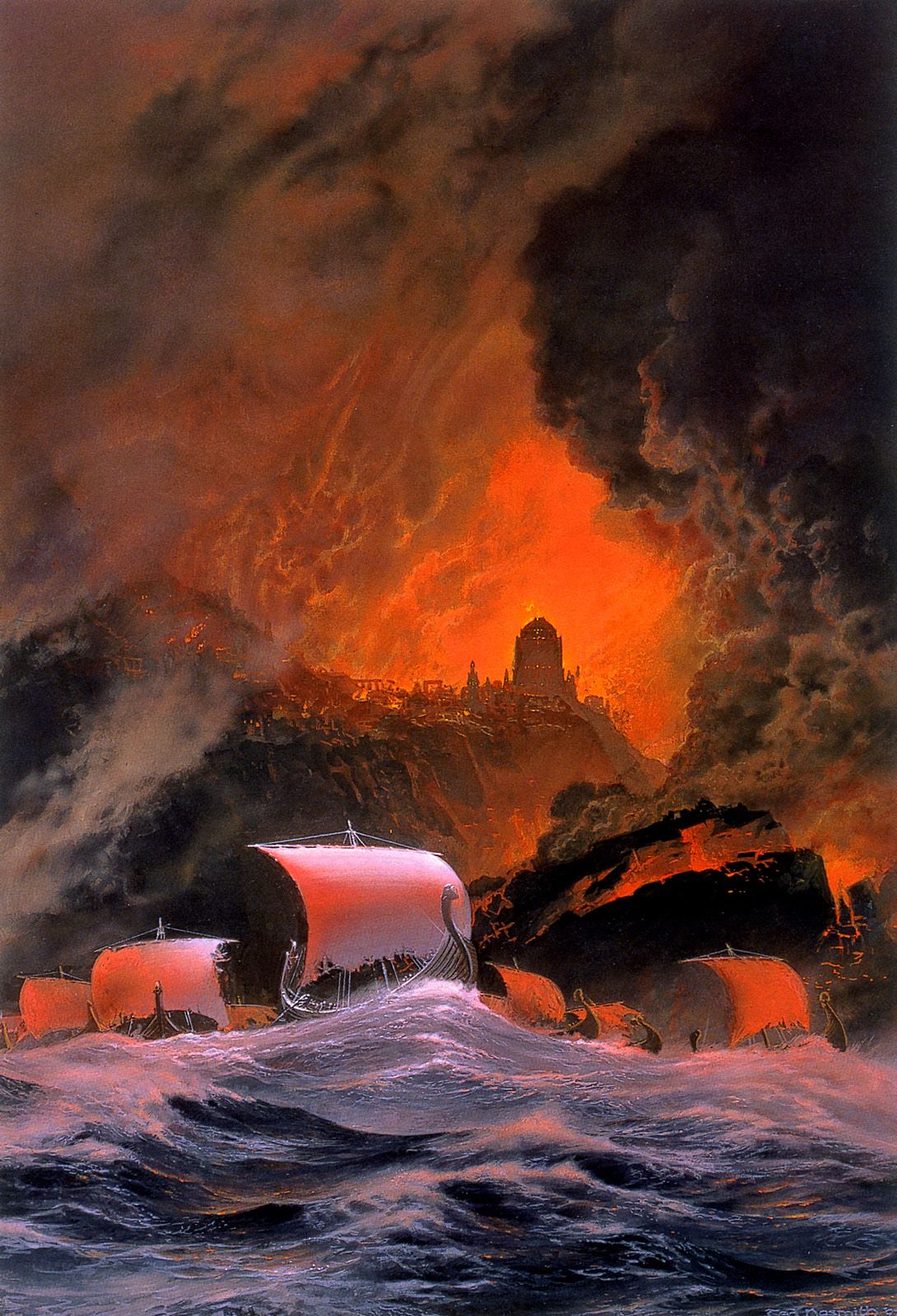 The Downfall Of Numenor By Ted Nasmith Middle Earth