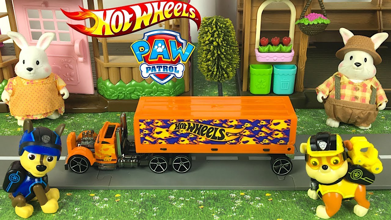 Story With Paw Patrol And Hot Wheels Semi Truck Loses Its Load And