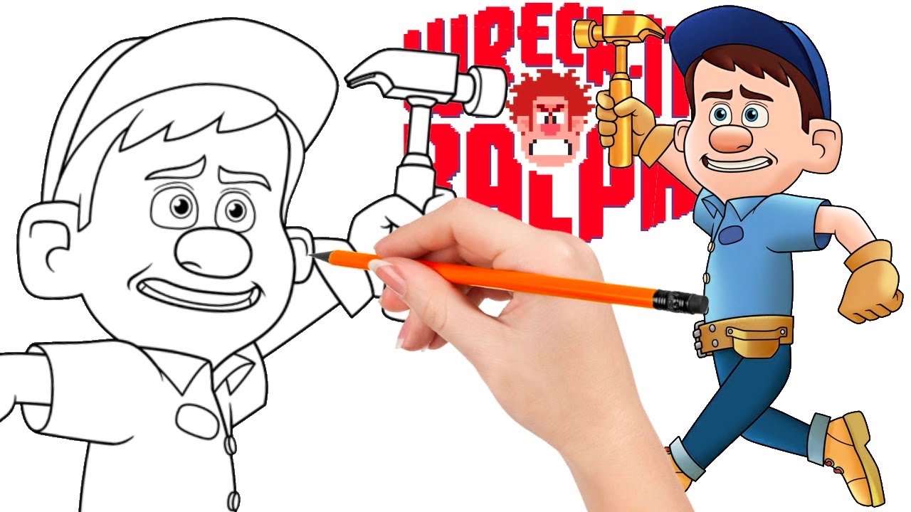 How To Draw Fix It Felix Jr Wreck It Ralph Youtube