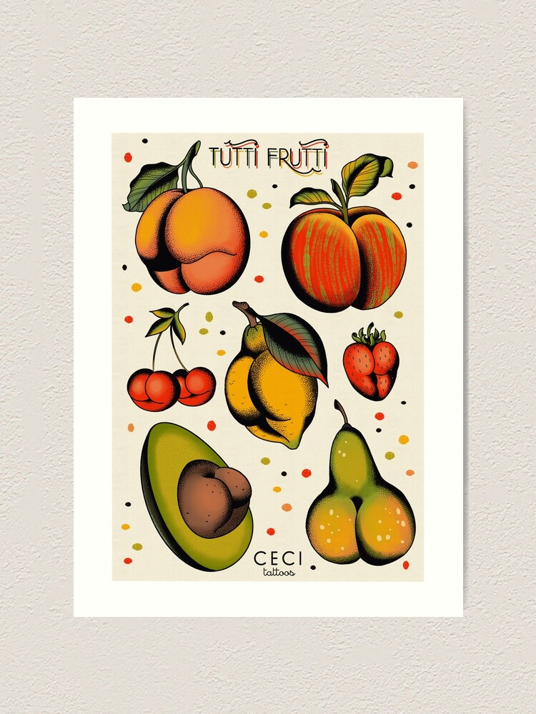 Tutti Frutti Sexy Fruits Tattoo Flash Art Print For Sale By