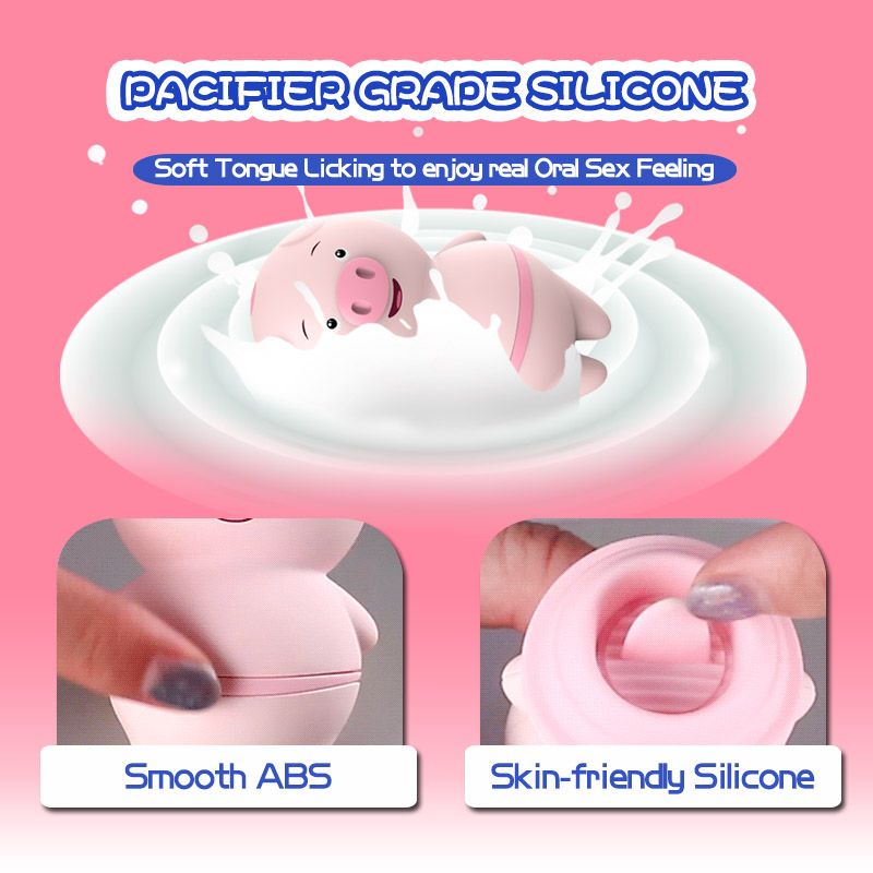 Cute Pig Tongue Licking Vibrators Blowjob Sex Toys For
