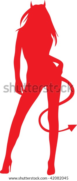 Clip Art Illustration Silhouette Sexy Devil Stock Illustration 42082045