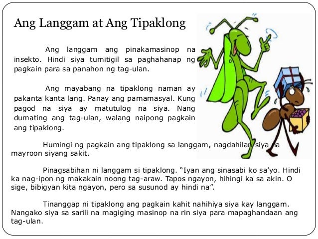 Ang Langgam At Ang Tipaklong Wikang Tagalog