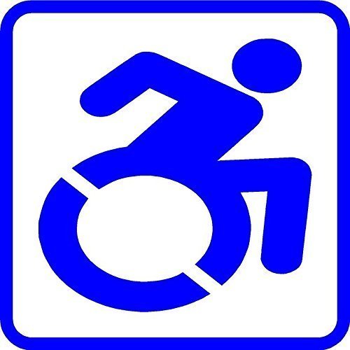 Custom Sizes Wheelchair In Motion Handicap Logo Car Sticker