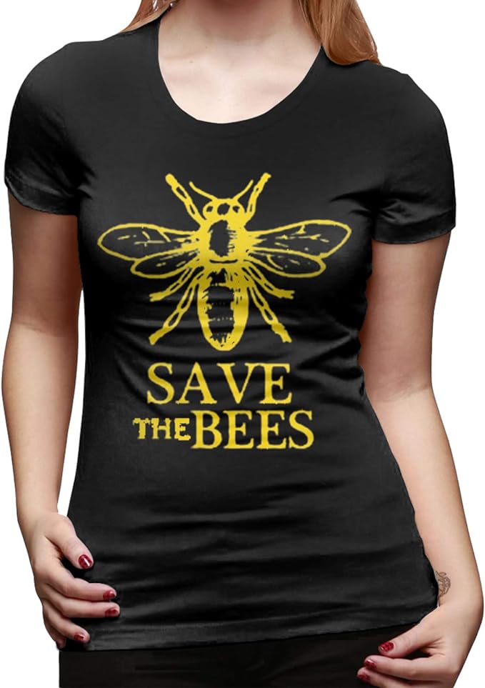 Womens T Shirt Save The Bees Short Sleeve T Shirt 100 Cotton Crew