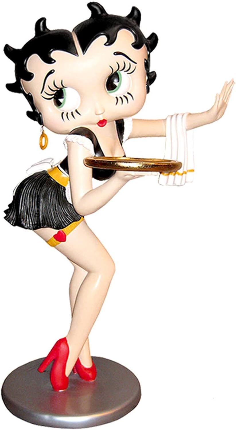 Betty Boop 3ft Waitress With Tray Black Dress Collectable Figurine
