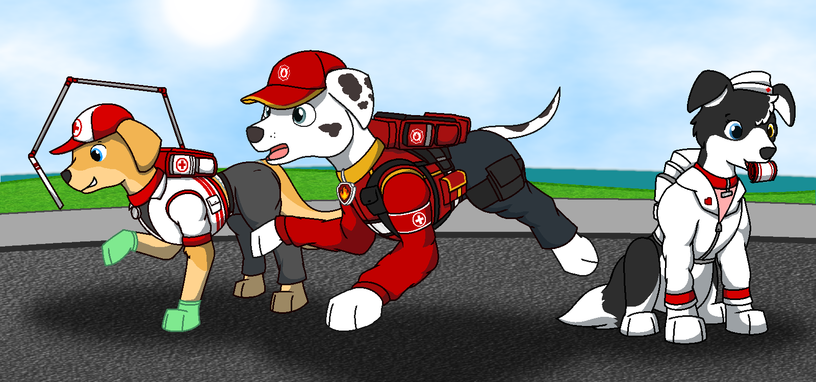 Paw Patrol Redesigned Emt Marshall By Nobodyherewhatsoever On Deviantart