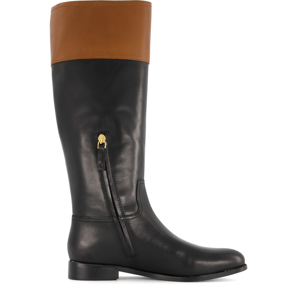 Justine Burnished Leather Riding Boot Blackdeep Saddle Tan Shoes For