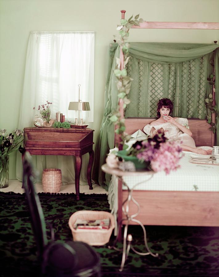 Model Having Breakfast In Bed Photograph By Karen Radkai Fine Art America