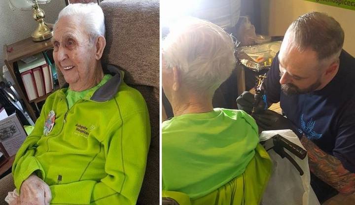 104 Year Old Great Grandad Becomes Oldest Person Ever To Get A Tattoo