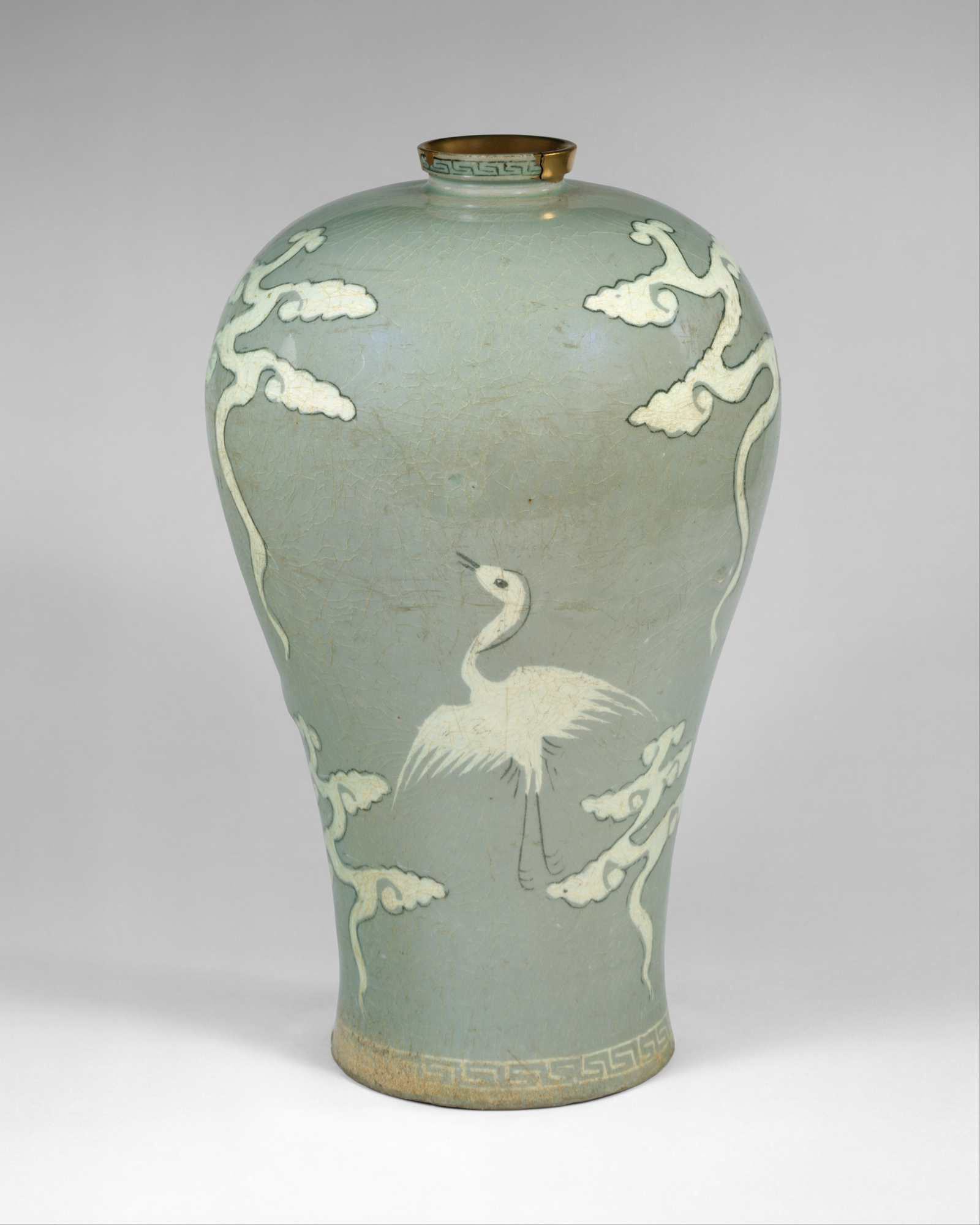 Maebyeong Decorated With Cranes And Clouds Korea Goryeo Dynasty