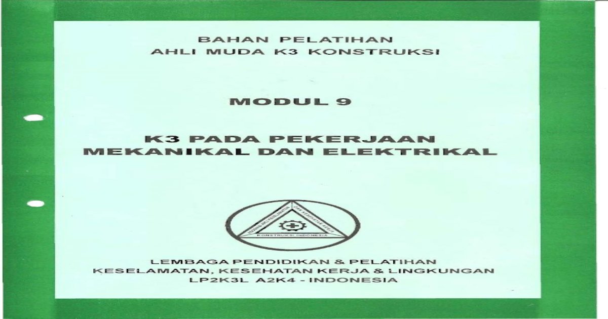 Pdf K3 Pada Pekerjaan Mekanikal Dan Elektrikal Dokumentips
