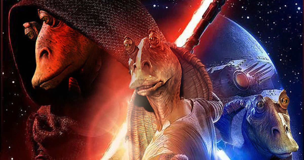Star Wars The Force Awakens Poster With Added Jar Jar Binks