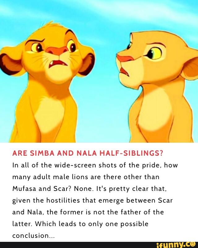 Are Simba And Nala Half Siblings In All Of The Wide Screen Shots Of
