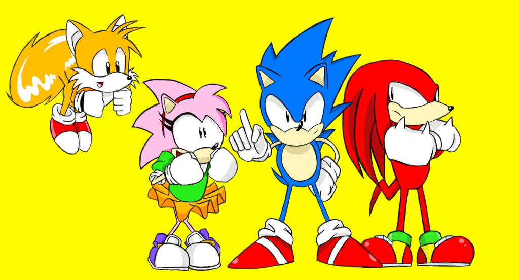 Classic Sonic Tails Knuckles And Amy By Kaioconnor On