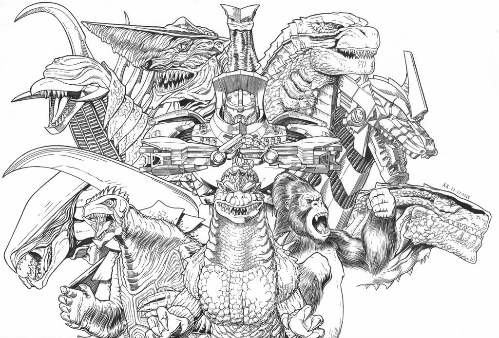 Godzilla Para Colorear Godzilla King Kong And Gamera Giant Monsters
