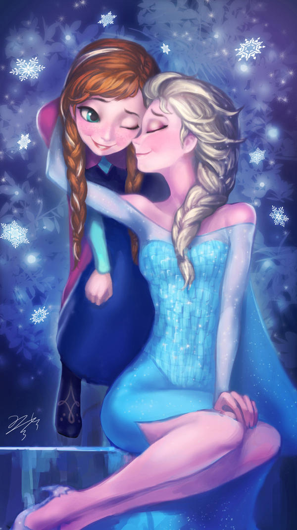 Frozen Elsa With Anna By Pmo0908 On Deviantart