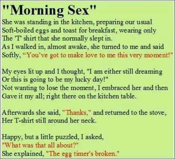 Morning Sex Adult Joke — Jokes Of The Day
