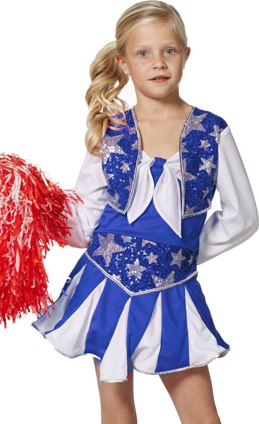 Cheerleader Kostuum Dansende Cheerleader Luxe Blauw