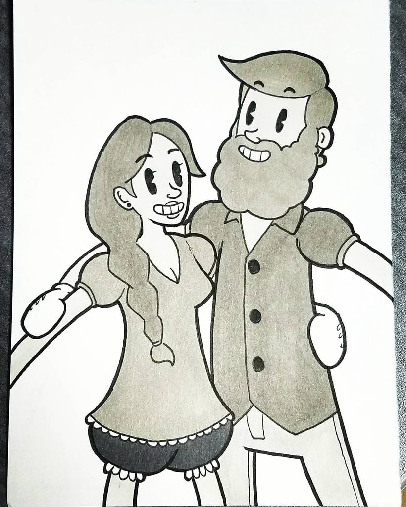 Old Disney Style Man Illustrates Girlfriend In Classic Cartoon Styles
