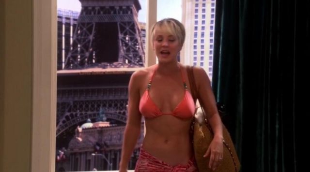 The Bikini Top Pink Orange Penny Kaley Cuoco In The Big Bang Theory