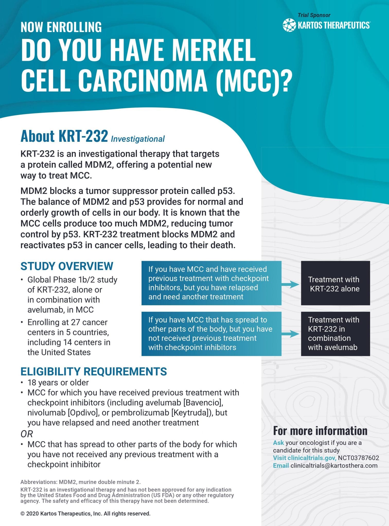 Krt 232 Clinical Trial For Merkel Cell Carcinoma Merkel Cell Carcinoma