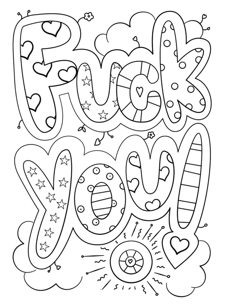 Swear Words Coloring Pages Adult Sketch Coloring Page