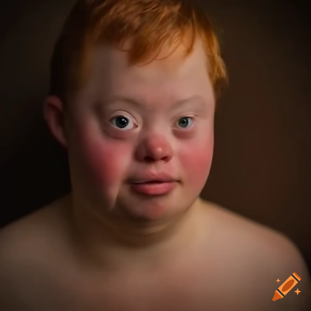 Portrait Of A Ginger Man With Down Syndrome On Craiyon