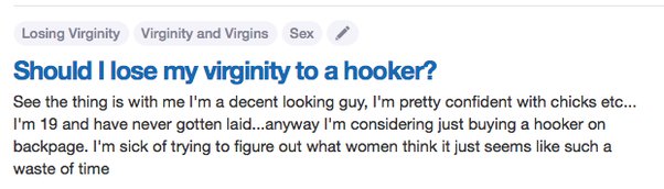 Should I Hire A Prostitute To Lose My Virginity Quora