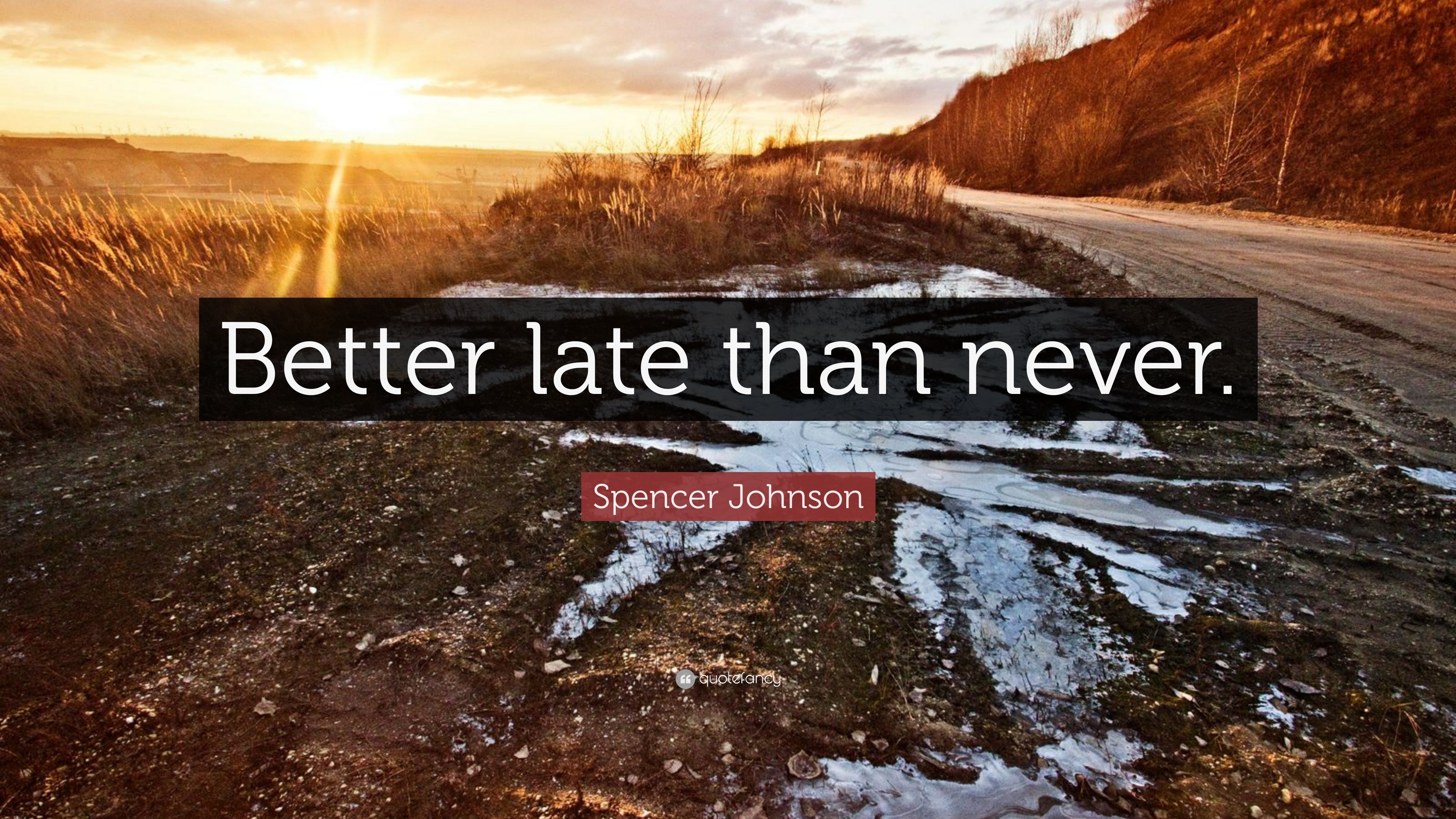 Spencer Johnson Quote “better Late Than Never”