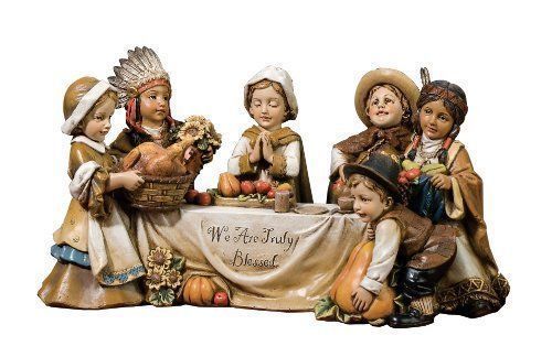 Thanksgiving Pilgrim And Indian Figurine Holiday