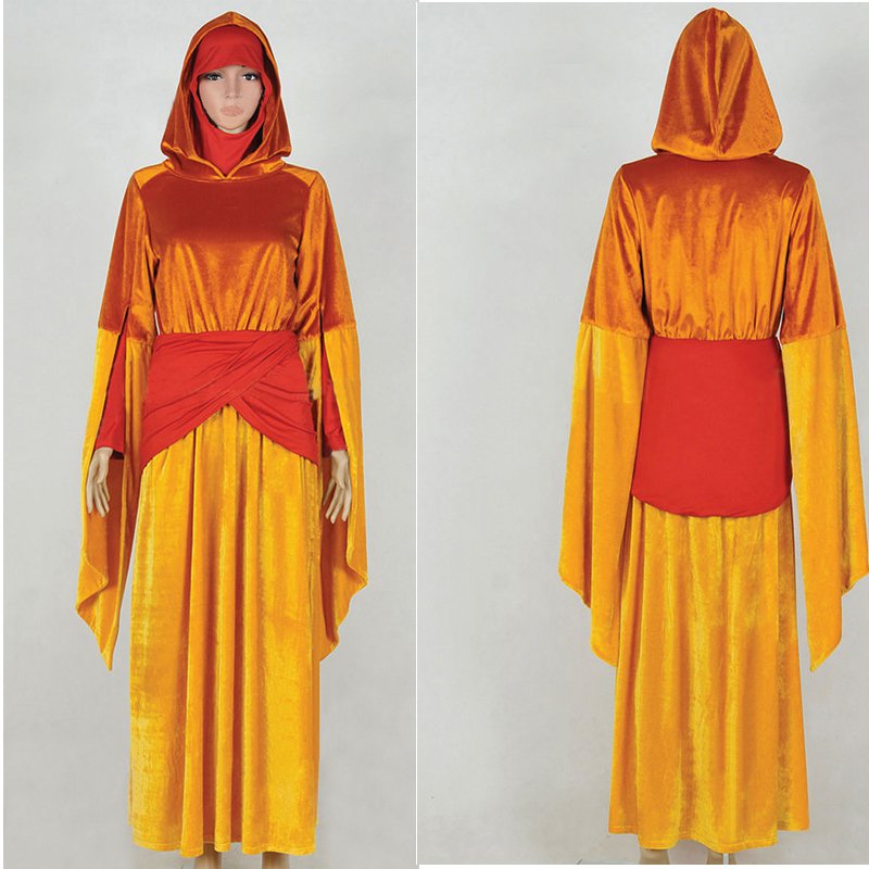Star Wars I Queen Amidala Cosplay Costume Orange Dress