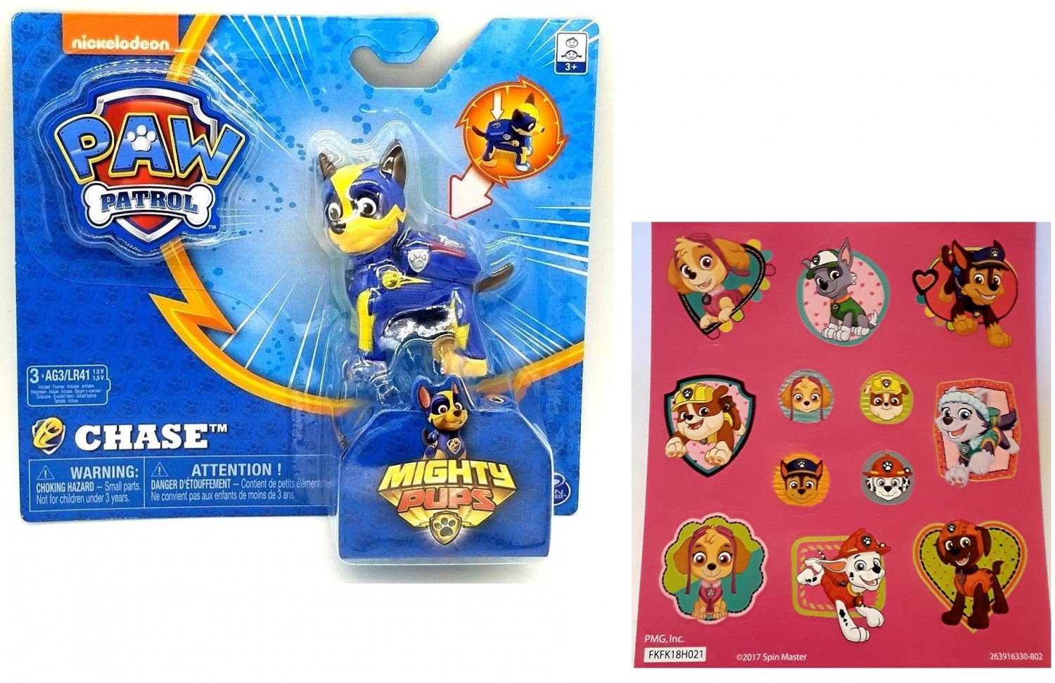 Paw Patrol Mighty Pups Chase Figure With Light Up Badge And Paws With