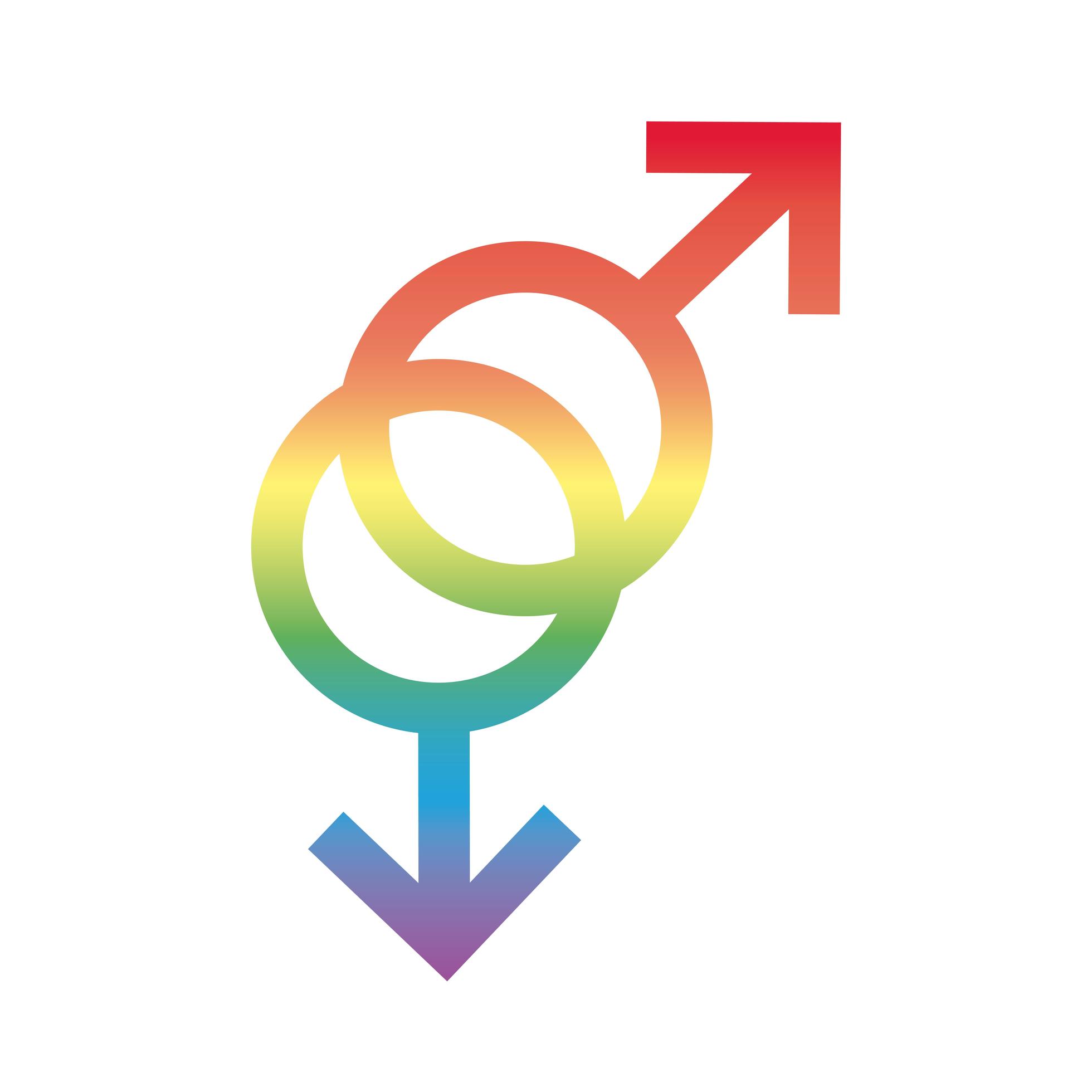 Símbolo De Género Gay Del Icono De Estilo Degradado De Orientación