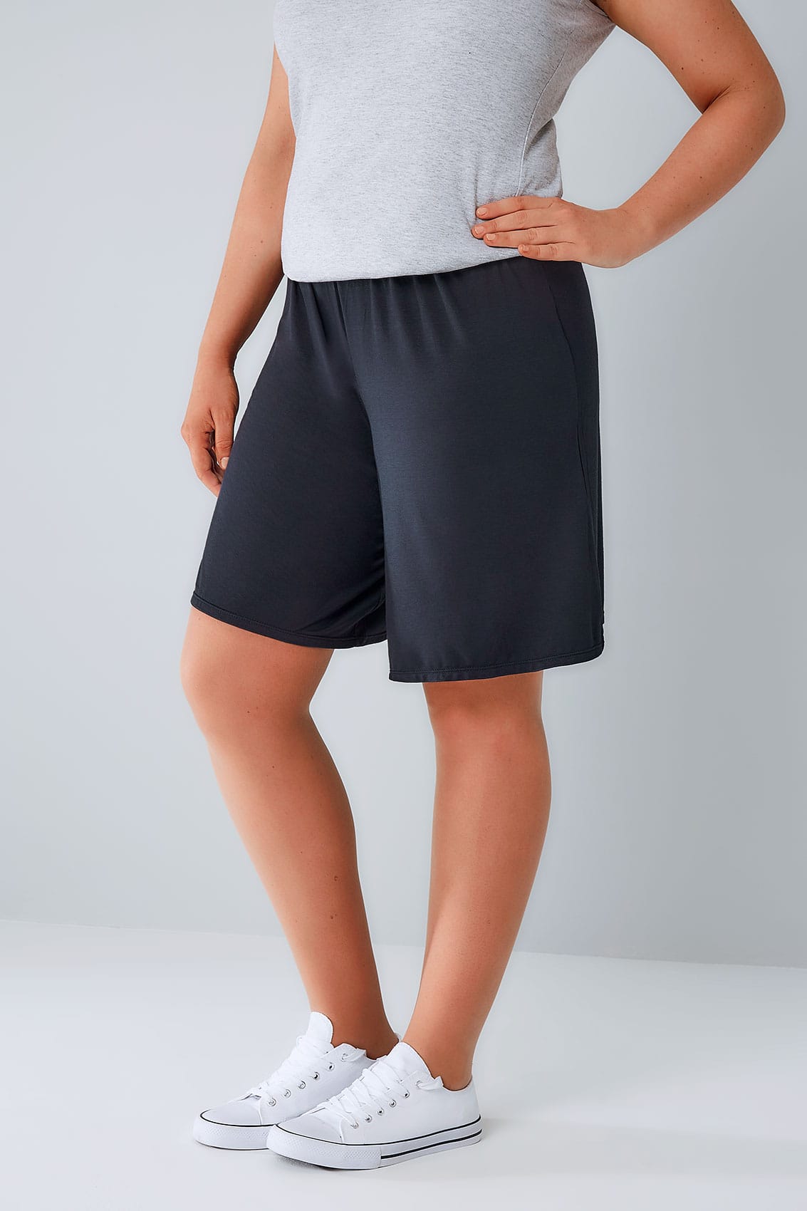 Navy Jersey Pull On Shorts Plus Size 16 To 36