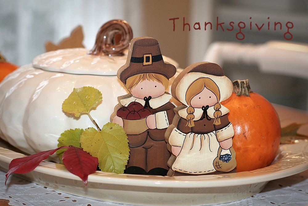 Pilgrim And Indian Centerpiece For Thanksgiving Table Grateful Prayer